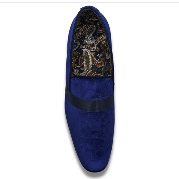MONTIQUE MEN\'S SOLID VELVET PURPLE FASHION SLIP-ON SHOE S91.